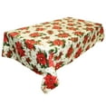 thumbnail image 5 of Christmas Floral Poinsettia and Holly Mistletoe Polyester Cotton Decorative Tablecloth, 5 of 8