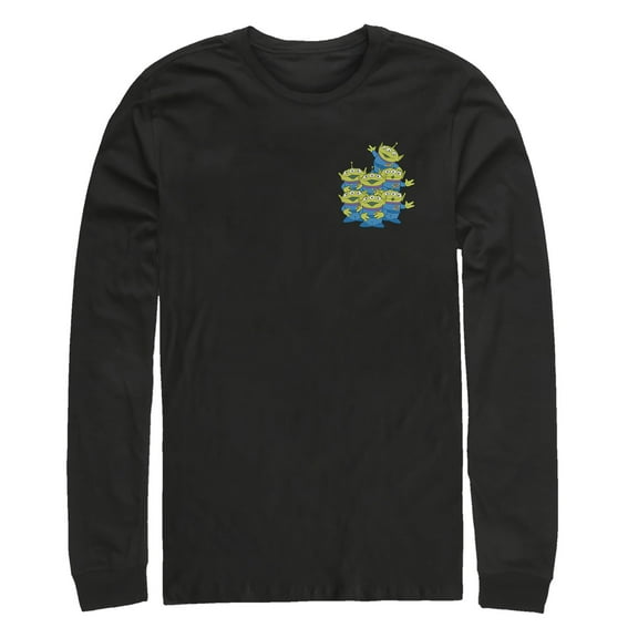 Men's Toy Story Squeeze Alien Pack Long Sleeve Shirt Black Small