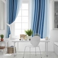 thumbnail image 5 of Fsddascl Navy Blue Stripe Blackout Curtains for Bedroom/Living Room, Thermal Insulated Kitchen Curtains, Modern Blue Ombre Vertical Striped Grommet Darkening Window Treatment Drapes 52"x63"x2, 5 of 8