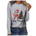 thumbnail image 1 of Camisas Navideñas Para Mujer Tops de Manga Larga Árbol de Navidad Casual O-Cuello Sudadera Pullover Blusa Odeerbi ODB209772, 1 of 6