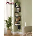thumbnail image 2 of Estante de esquina VASAGLE de 5 niveles, montado en la pared, flotante, color negro ceniza, 2 of 7