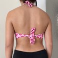 thumbnail image 3 of Pink Heart Print Cute Bustier Crop Top Summer Women Outdoor Tank Top with Bra, 3 of 24