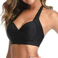 thumbnail image 3 of HomeGardon Swim Tops Women Push up Swim Top Women Bikini Top Push Up Swim Top Halter Retro Bathing Suit Top Padded Swimsuit Top Only, 3 of 4