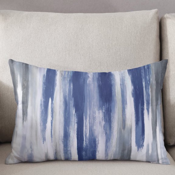 Decorative Pillow Cover 20x36 Inch Navy Blue Grey Lumbar Pillow Cover Abstract Ombre Soft Cushion Covers for Sofa Couch Bed, Living Room Home Decor