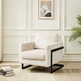 thumbnail image 2 of LeisureMod Geometric Accent Chair Upholstered Side Armchair with Black Stainless-Steel Base for Office, Living Room, Lounges Lincoln Series in Grey, 2 of 10