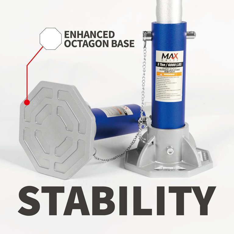 Maxority, 3-Ton Aluminum Jack Stands, Model Unknown, Lightweight