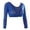 Blue, variant on Women'S Plus Size Tops Both Side Wear Sheer Plus Size Seamless Arm Crop Top Shirt Blouses Black L
