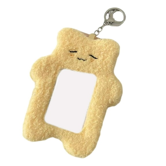 Cartoon Plush Photo Card Holder Card Sleeves Photocard Holder Keychain Bag Charm