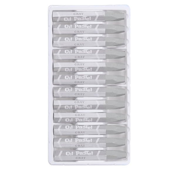 Uxcell Grey Oil Pastels, 12Pcs Soft Oil Crayons Vibrant Creamy Pastels Stick Art Supplies for Painting Drawing