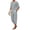 Grey, variant on Men's 2 Pieces Linen Set Henley Shirt Short Sleeve and Harem Capri Pants Wide Leg Baggy Beach Yoga Trousers Outfits