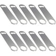 thumbnail image 1 of Ensemble de 10 Ouvre-Bouteilles Plats en Acier Inoxydable avec Poignée Enduite d'Argent, 1 of 5