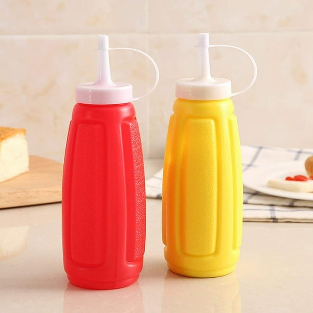 KETCHUP AND MUSTARD PLASTIC Condiment BOTTLES (SET OF TWO) 12oz