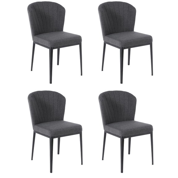 Lavena Modern Dining Chairs Graphite Fabric (Set of 4)
