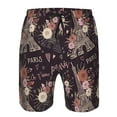 thumbnail image 4 of Wukai Romantic Paris Print Beach Trunks with Compression Liner Swimsuit Quick Dry Beach Sports Shorts with Pocket-XX-Large, 4 of 8