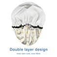 thumbnail image 4 of Shower Caps,Beige Sun Moon Planet Star Pattern Waterproof Shower Cap for Women 4 Pieces,Double Reusable Hair Cover for Shower PEVA Elastic Stretch Hem, 4 of 7