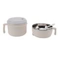 thumbnail image 4 of Stainless Steel Noodle Bowl Lunch Box, Rustproof Healthy Double Layer Insulated Ramen Cooker  For Office Workers Beige, 4 of 8