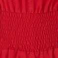 thumbnail image 4 of KICILVS Renaissance Shirt Women Solid Color Off Shoulder Flare Sleeve Blouse Corset Waist Ruched Hem Halloween Party Top Red, 4 of 4