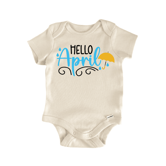 Hello April Newborn Baby Bodysuit