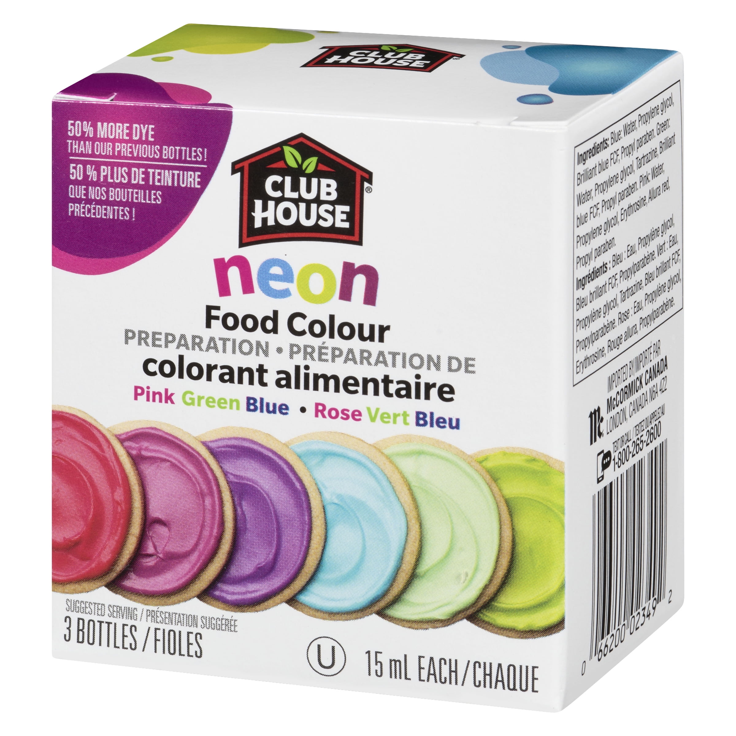 NÉON COULEURS ALIMENTAIRES 3 FOILES NÉON COULEURS ALIMENTAIRES