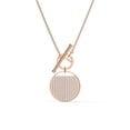 thumbnail image 1 of Collar con medallón de raqueta redondo de oro rosa de alta calidad, cadena de clavícula de cristal para mujer, 1 of 5