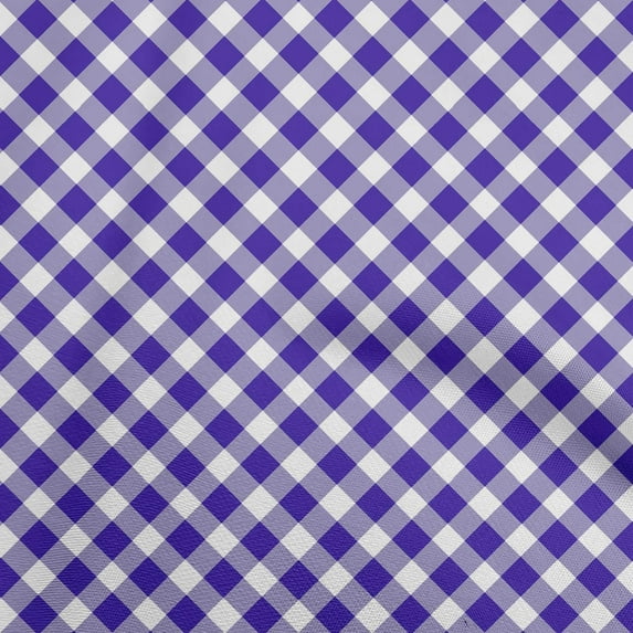 oneOone Georgette Viscose Blue Fabric Gingham Check Sewing Material Print Fabric By The Yard 42 Inch Wide