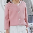 thumbnail image 3 of GBSYEWXS Boys Kids Sweater Casual Long Sleeve Daily Wear Trendy Pink Cardigan Sweater Size 6-7 Years, 3 of 4