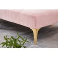 thumbnail image 7 of Convertible single sofa bed futon with gold metal legs teddy fabric (Pink), 7 of 7