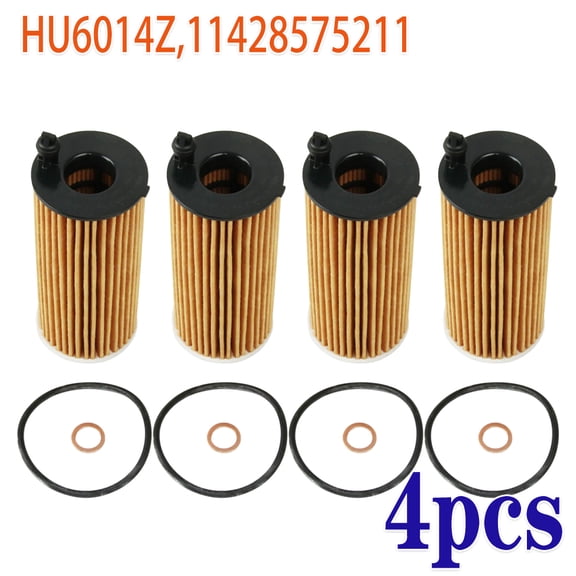 4Pack Oil Filter HU6014 Z for BMW 114d 1.5L 218d 2.0L 318d 2.0L 11428575211