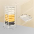 thumbnail image 2 of 10-Drawer Rolling Storage Cart, Utility Mobile Trolley with Dismantle Drawers & Universal Casters & 2 Brakes, Versatile Flexible Drawer Organizer Cart for Home, Office, Macaron, Yellow, 2 of 5