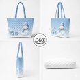 thumbnail image 4 of XYZCANDO Blue Snowman Print Padded Shoulder Handbag, Large Capacity Winter Quilted Tote Bag for Holiday Shopping, Travel, Cute Xmas Snowflake Pattern Purse for Women, 4 of 7