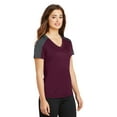 thumbnail image 4 of Sport-Tek Ladies PosiCharge Competitor Sleeve Blocked V Neck Tee-XL (Maroon/ Iron Grey), 4 of 6