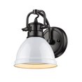 thumbnail image 1 of Golden Lighting 3602-BA1 BLK-WH Duncan 1 Light Bath Vanity with White Shade, Black, 1 of 3