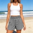 thumbnail image 5 of High Waisted Plaid Shorts for Women Loose Elastic Waist Summer Beach Sleepwear Relaxed Casual Shorts Bottoms with Pockets, 5 of 9