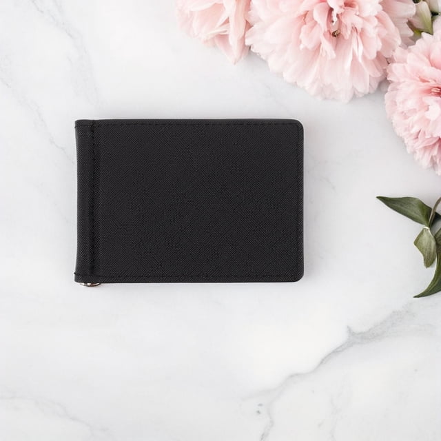 WHAMVOX Cartera Para En Cuero PU Negro Con Ultra Delgado Y De Cremallera