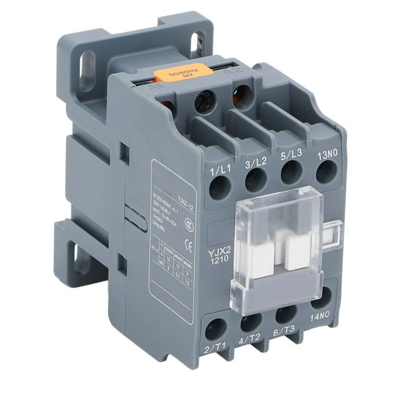 "High-Performance 12A AC Contactor with Silver Alloy Contacts – Flame Retardant PC Casing, Copper Coil & 35mm Rail Mount for Reliable Motor Control (110V)"