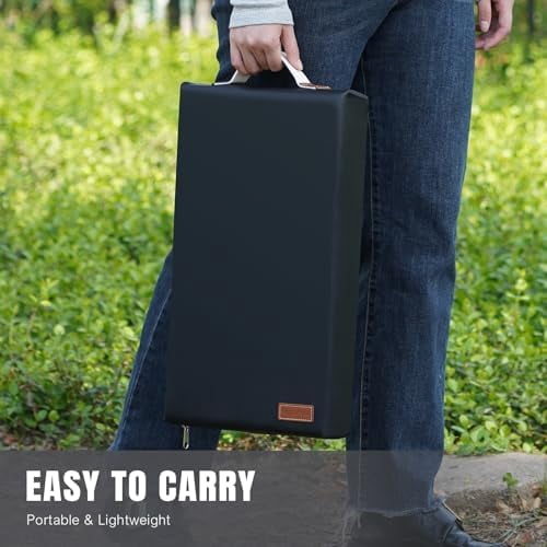 Waterproof Garden Kneeling Pad - 2" Thick Soft Foam Kneeling Mat for Gardeners with Handle & Removable Cover, Knee Support for Bathing, Black