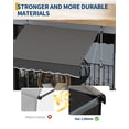 thumbnail image 6 of BouPower 118"x118" Manual Retractable Awning, Freestanding Patio Awning with Crank Handle, Waterproof Retractable Shades Awnings with Height & Angle Adjustable, for Balcony, Deck, Grey/Black/Khaki, 6 of 7