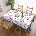 thumbnail image 3 of 4th of July Tablecloth Round 60 X 84 Inch Patriotic American Flag Firework Tablecloth Washable Table Cover Reusable Memorial Day Tablecloth for Home Party Picnic, 3 of 6
