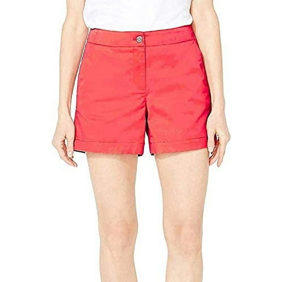 Nautica Women's Tailored Stretch Cotton Patterned Short - Melon Berry 8