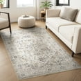 thumbnail image 3 of SIXHOME 3'x5' Washable Area Rug for Living Room Vintage Medallion Distressed Carpet Soft Low Pile Rug for Bedroom Dining Room Office Retro Indoor Home Decor Taupe, 3 of 7