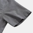 thumbnail image 2 of Bcfgryg Summer Men's Cool Thin Breathable Solid Color Button Cotton Shirt Short Sleeve Button Down Shirts Men Gray, 2 of 2
