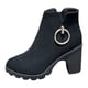 thumbnail image 1 of NECHOLOGY Botas Mujer Adulto Femenino Zapatos Botines de mujer Otoño e invierno nuevas botas de manga corta de moda con cremallera lateral de cabeza redonda y tacón grueso (Black, 7), 1 of 7