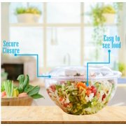 Mr Miracle Clear 48 Ounce Plastic Salad Bowls with Snap-On Lids. Pack 50. Airtight Disposable Salad Containers for Lunch, Meal Prep, Parties. Ideal as Disposable Salad Bowls with Lids