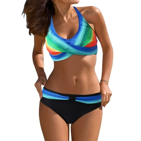 

Sports Bra Swim Top Womens Bikini Set High Waisted Bikini Two Piece Swimsuit Twist Hook Eye Adjustable Straps Swim Shorts Boys 16
