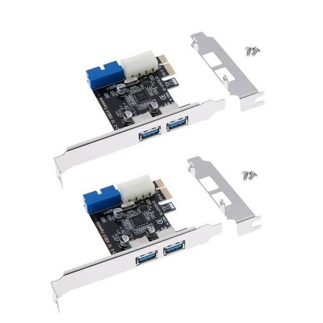 2x a 2 Puertos Convertidor de Tarjeta de Expansión USB Dual Cabecera de 19 Pines Hugo Tarjeta de expansión PCI Express