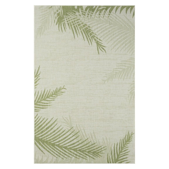 Ox Bay Carmindy 7'9" x 9'5" Green Tropical Palms Indoor/Outdoor Area Rug