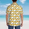 thumbnail image 4 of Honeii Yellow Pears Print Men’s Hawaiian Shirt,Classic Button-Down Short Sleeve Shirt, for Beach, Vacation, and Outdoor Activities,Small, 4 of 7