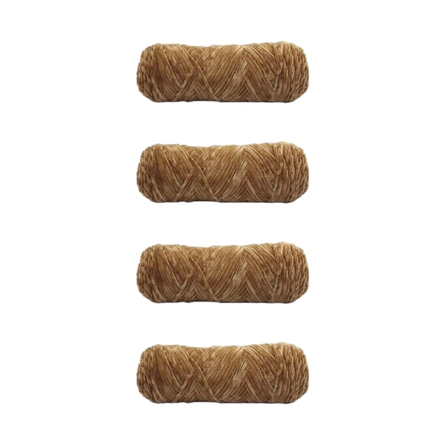 Cateissary 4 uds/400g/bola Chenille hilo de terciopelo dorado hilo tejido a mano bufanda cálida línea hilo de ganchillo tejido a mano Tela de costura y artesanía caqui