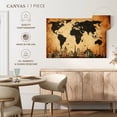 thumbnail image 5 of Elephant Stock Vintage Landmarks World Map Wall Art - Horizontal Canvas Wall Art - Living Room Wall Decor - Map Canvas - Orange And Brown Decor - 30" x 20", 5 of 8