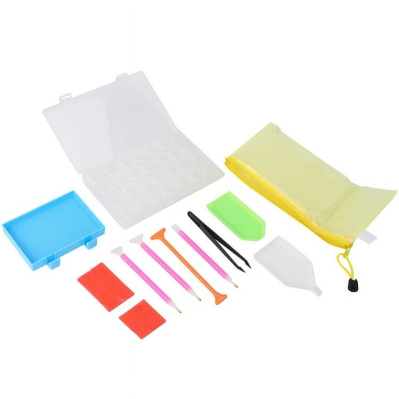20 Pieces Tools 5D DIY Accessories Diamond Kits with 28 Slots Diamond Embroidery Box for Adults or Kids